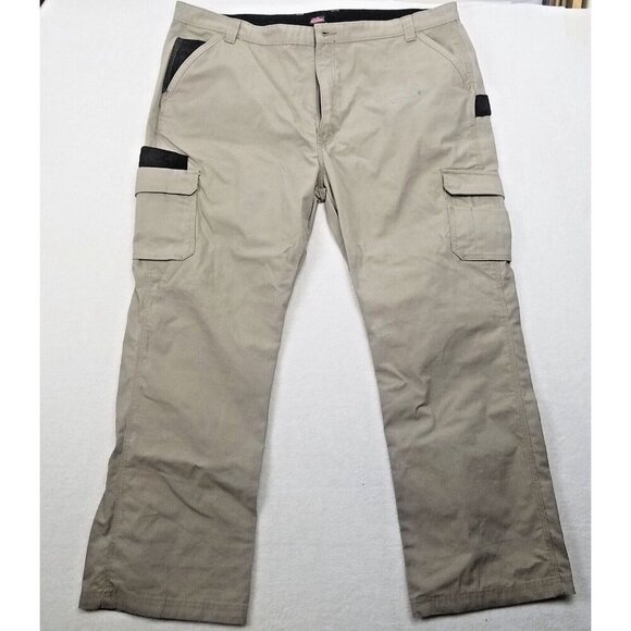 Dickies Men's 44x32 Relaxed Fit Tan Cargo Pants Straight Leg Workwear canvas - Picture 2 of 12